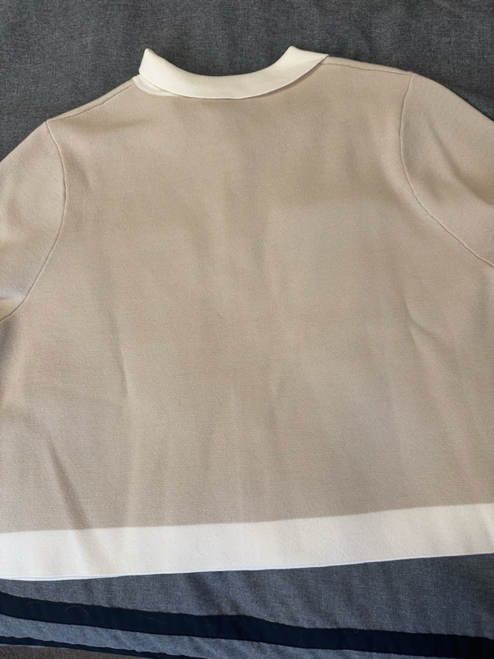 Sezane Beige & Cream Button Front Merino Wool Betty Cardigan in EUC - Picture 6 of 8